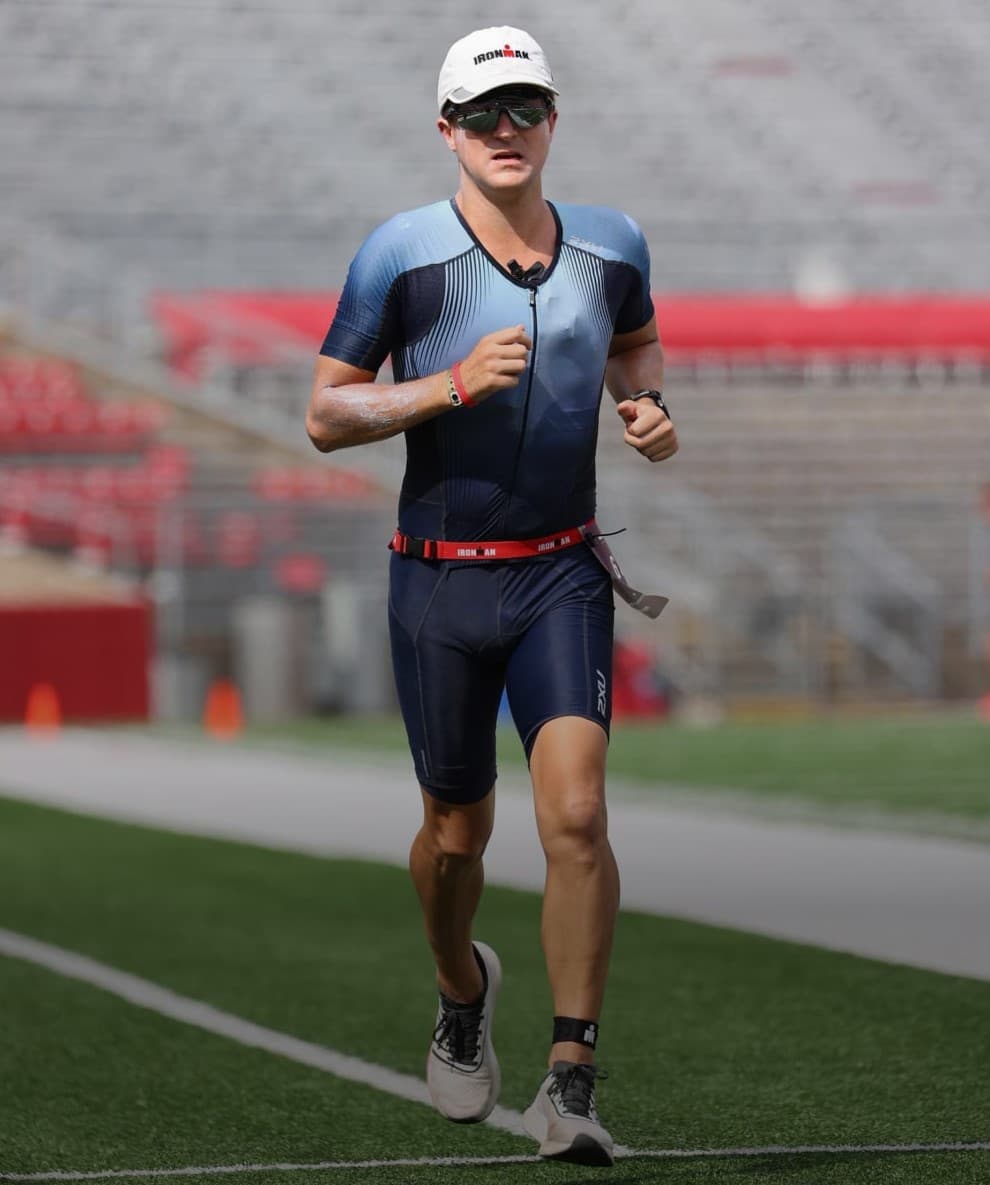 Sam Pausha running in the Madison Ironman